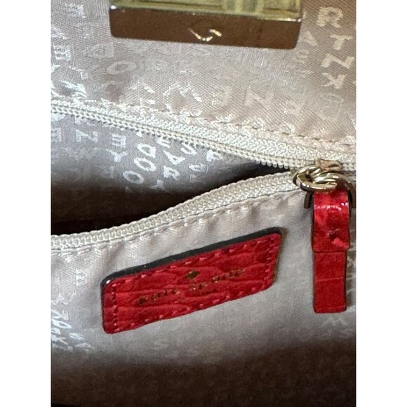 Kate Spade Knightsbridge Constance Red Croc Embossed Bag - Picture 7 of 9